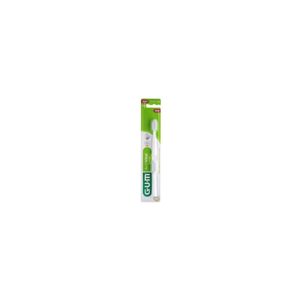 GUM Activital Sonic Toothbrush Soft 4110 Replacement Heads, Κεφαλές Αντικατάστασης για Ηλεκτρική Οδοντόβουρτσα Μαλακή Sonic, 2τεμ
