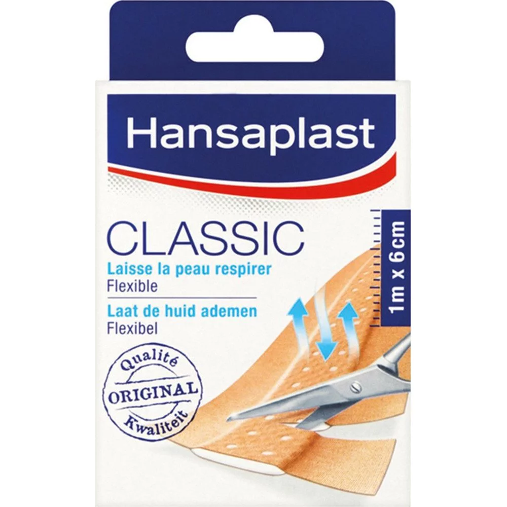 Hansaplast Classic Flexible Aνθεκτικά Επιθέματα 1m x 6cm, 1τμχ Hansaplast Classic Flexible Aνθεκτικά Επιθέματα 1m x 6cm, 1τμχ