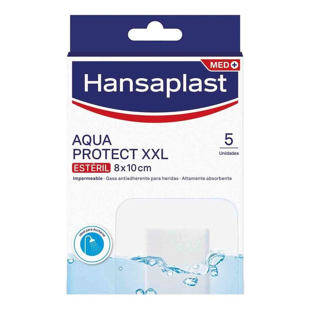Hansaplast Aqua Protect XXL 8x10cm 5τμχ - Αδιάβροχα & Αποστειρωμένα Επιθέματα