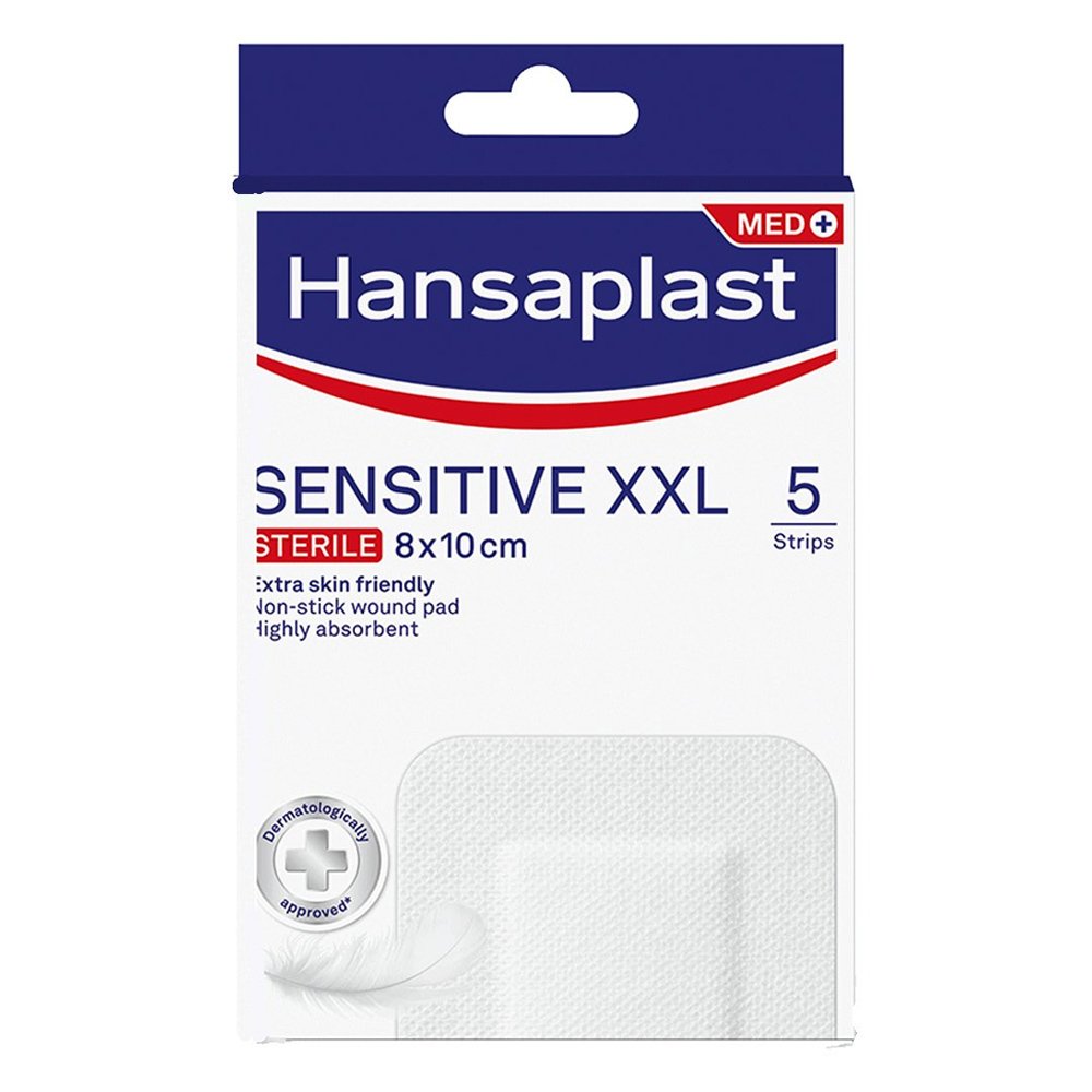 Hansaplast Sensitive XXL 8 x 10cm 5 strips