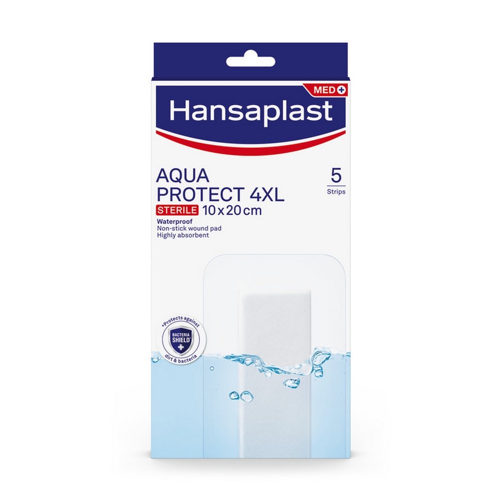 Hansaplast Aqua Protect 4XL Sterile Μεγάλα Αδιάβροχα Αυτοκόλλητα Επιθέματα 10x20cm, 5τμχ