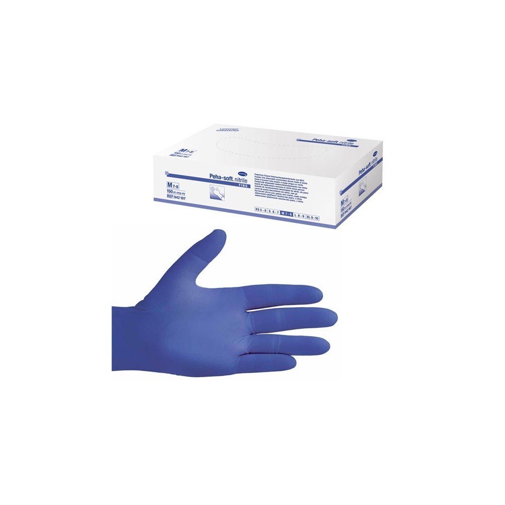Hartmann Peha Soft Nitrile - Γάντια Εξεταστικά Νιτριλίου Χωρίς Πούδρα Μπλε 150τμχ