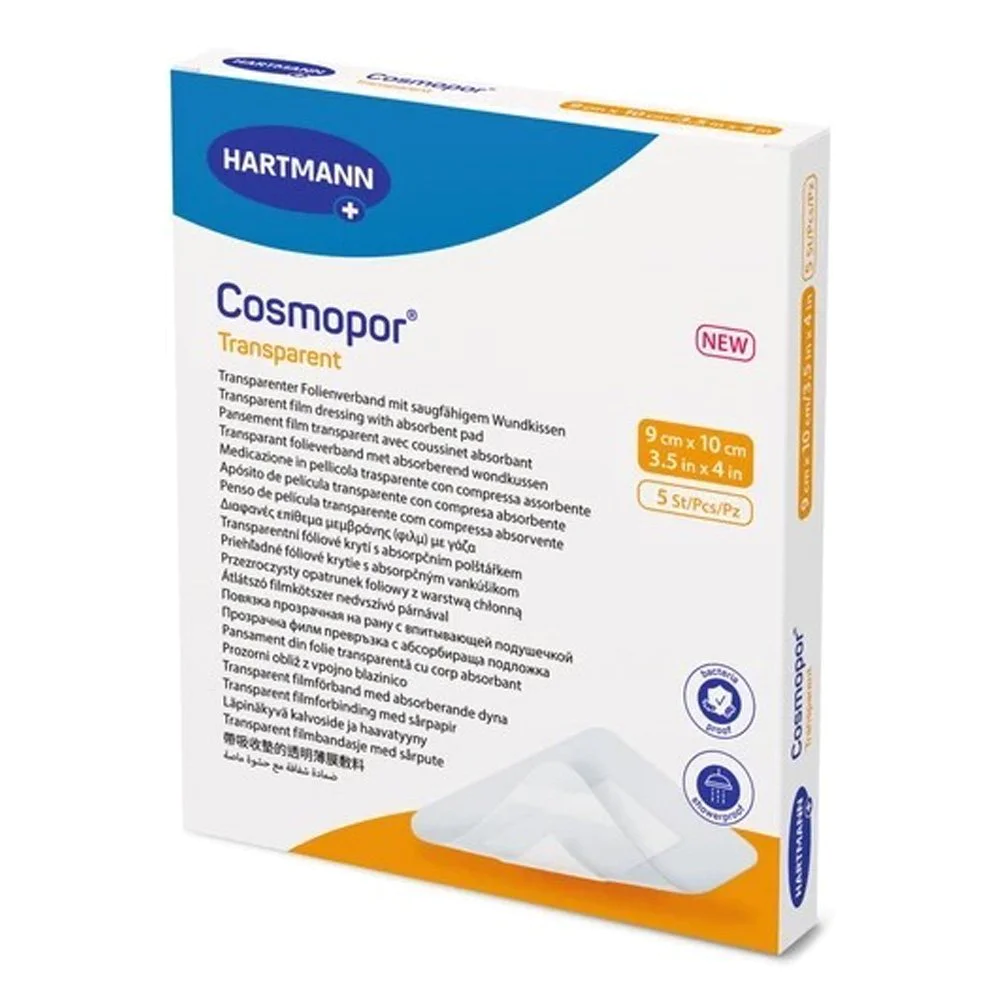 Hartmann Cosmopor Transparent Διαφανές Επίθεμα Μεμβράνης με Γάζα 9cmx10cm, 5τμχ Hartmann Cosmopor Transparent Διαφανές Επίθεμα Μεμβράνης με Γάζα 9cmx10cm, 5τμχ