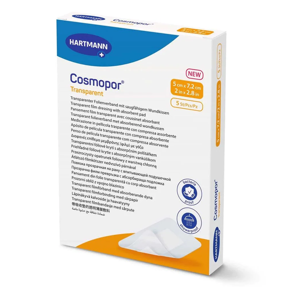 Hartmann Cosmopor Transparent Διαφανές Επίθεμα Μεμβράνης με Γάζα 5cmx7.2cm, 5τμχ