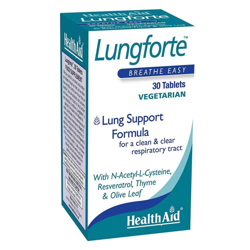 Health Aid Lungforte Breathe Easy Συμπλήρωμα Διατροφής για την Καλή Υγεία του Άνω Αναπνευστικού & του Ανοσοποιητικού Συστήματος, 30tabs