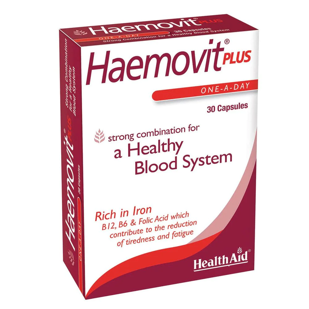 Health Aid Haemovit Plus Συμπλήρωμα Διατροφής Σιδήρου, 30caps Health Aid Haemovit Plus Συμπλήρωμα Διατροφής Σιδήρου, 30caps
