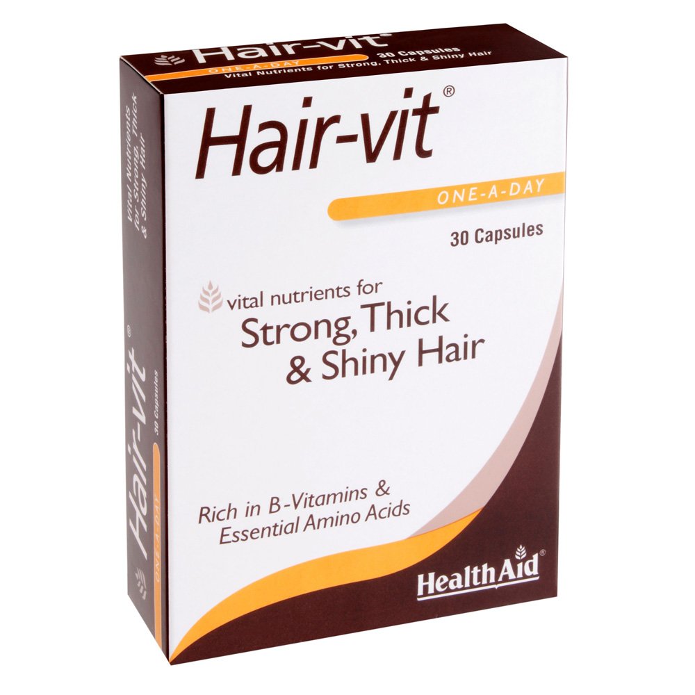 Health Aid Hair-Vit Βιταμίνες, Μέταλλα, Ιχνοστοιχεία & Αμινοξέα για Μαλλιά, 30caps