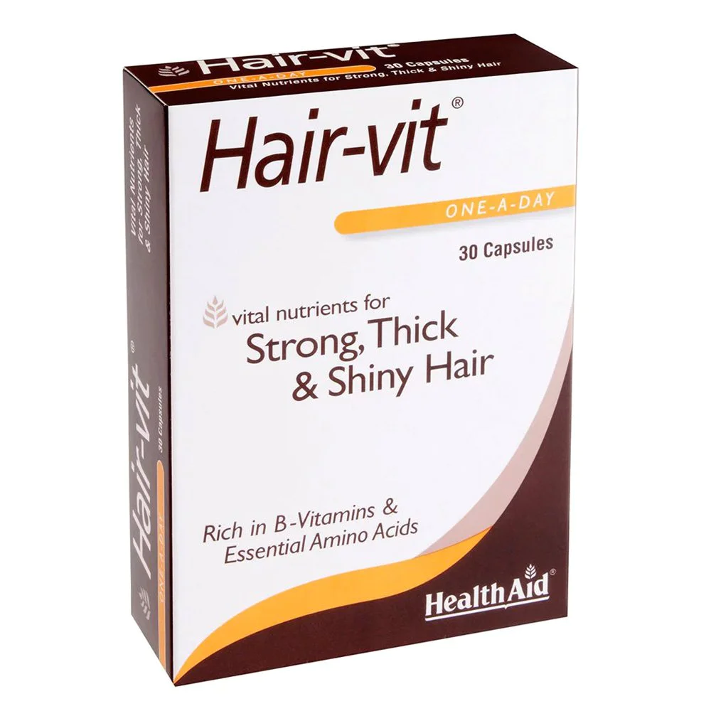 Health Aid Hair-Vit Βιταμίνες, Μέταλλα, Ιχνοστοιχεία & Αμινοξέα για Μαλλιά, 30caps