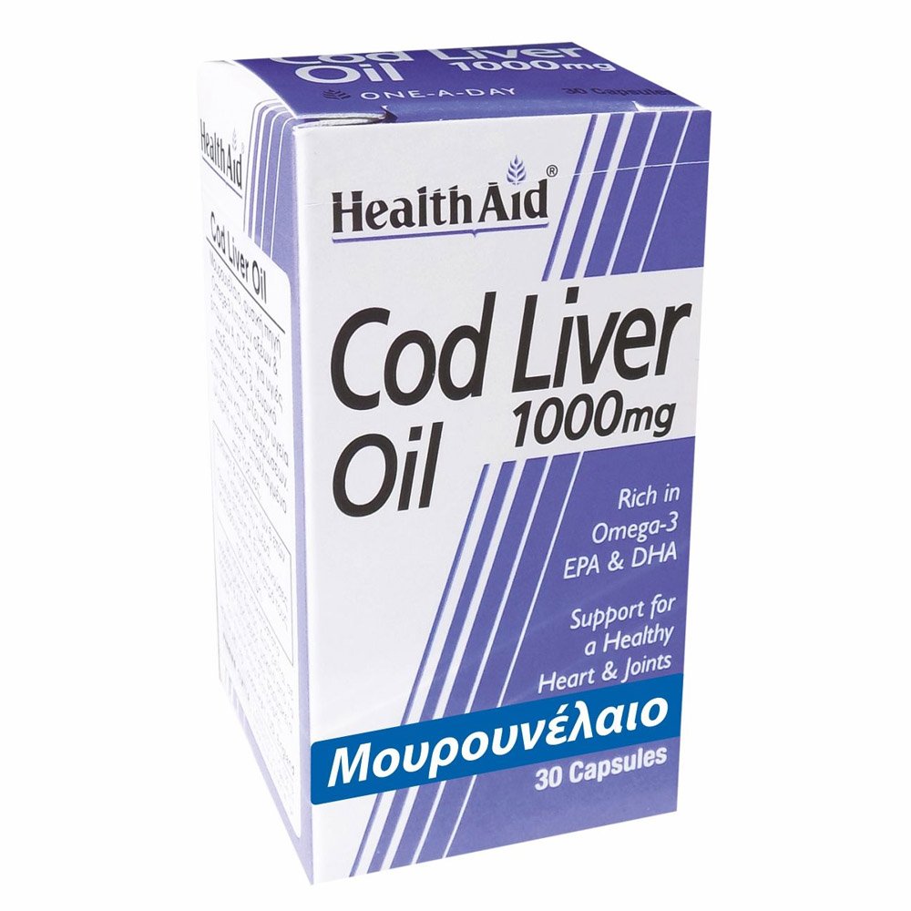 Health Aid Cod Liver Oil 1000mg Συμπλήρωμα Διατροφής Μουρουνέλαιου, 30 μαλακές κάψουλες