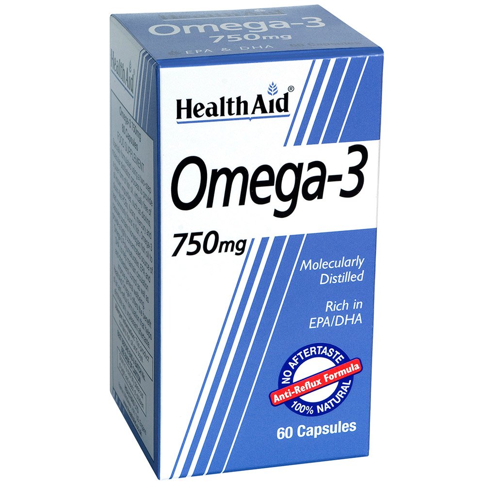 Health Aid Omega 3 750mg Πολυακόρεστα Λιπαρά Οξέα Ωμέγα 3 EPA & DHA 750mg, 60caps