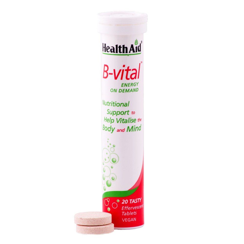 Health Aid B-Vital Βιταμίνες για Ενέργεια με Γεύση Βερίκοκο, 20αναβρ.δισκία