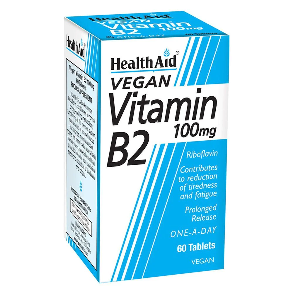 Health Aid Vitamin B2 Riboflavin One a Day Βιταμίνη Β2, 60 tabs Health Aid Vitamin B2 Riboflavin One a Day Βιταμίνη Β2, 60 tabs