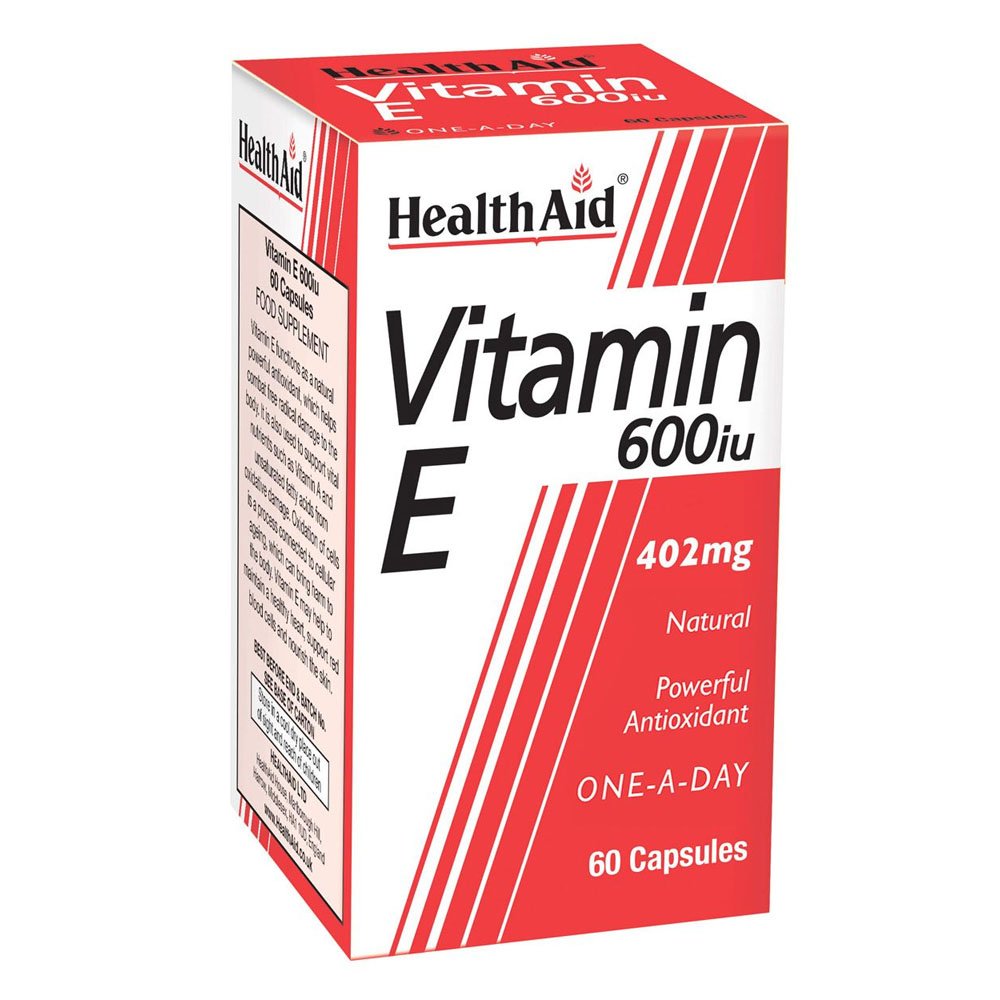 Health Aid Vitamin E 600i.u 402mg, Φυσική Βιταμίνη Ε, 60caps