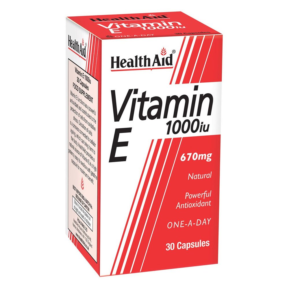 Health Aid Vitamin E 1000iu Συμπλήρωμα Διατροφής με Φυσική Βιταμίνη Ε, 30caps