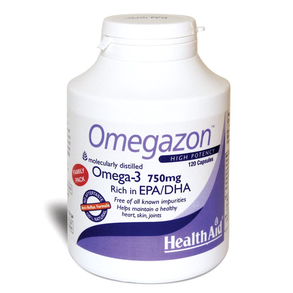 Health Aid Omegazon 750mg Συμπλήρωμα Διατροφής Ιχθυελαίου Διπλής Μοριακής Απόσταξης, 120caps