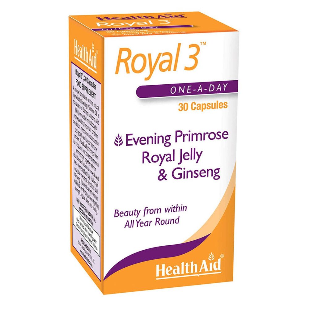 Health Aid Royal 3 Συμπλήρωμα Διατροφής με Βασιλικό Πολτό για Ομορφιά & Ζωντάνια, 30Caps