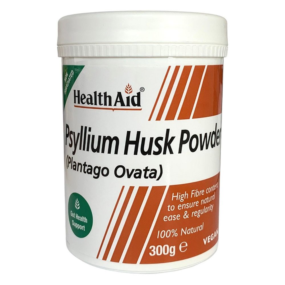 Health Aid Psyllium Husk Fibre Powder Συμπλήρωμα Διατροφής που Συμβάλει στην Κινητικότητα και την Ομαλή Λειτουργία του Εντέρου & της Πέψης, 300gr