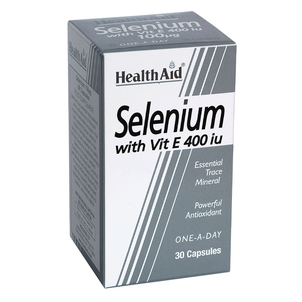 Health Aid Selenium 100mg & Vitamin E Συμπλήρωμα Διατροφής Αντιοξειδωτικό Όπλο Κατά των Ελεύθερων Ριζών, 30caps