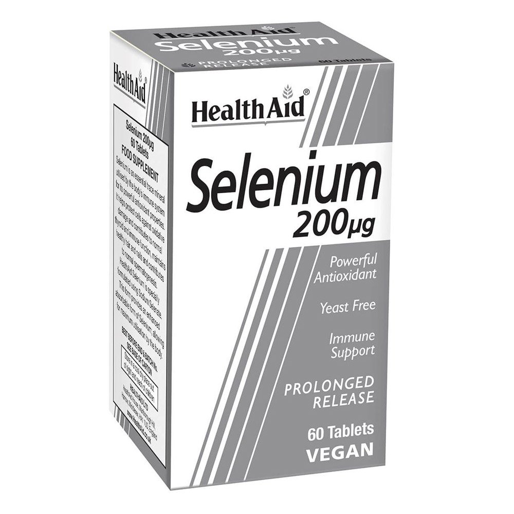 Health Aid Selenium 200μg Συμπλήρωμα Διατροφής με Σελήνιο για Αντιοξειδωτική Προστασία, 60tabs