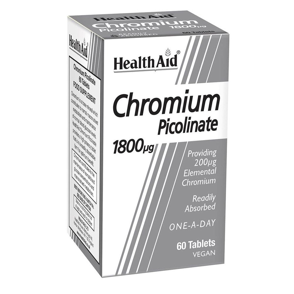 Health Aid Chromium Picolinate Χρώμιο 1800mcg, 60tabs