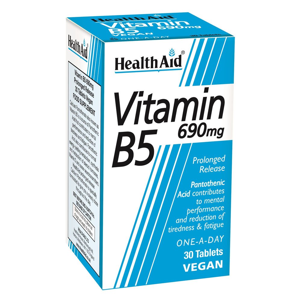 HealthAid Vitamin B5 690mg Συμπλήρωμα Διατροφής με Βιταμίνη Β, 30 ταμπλέτες