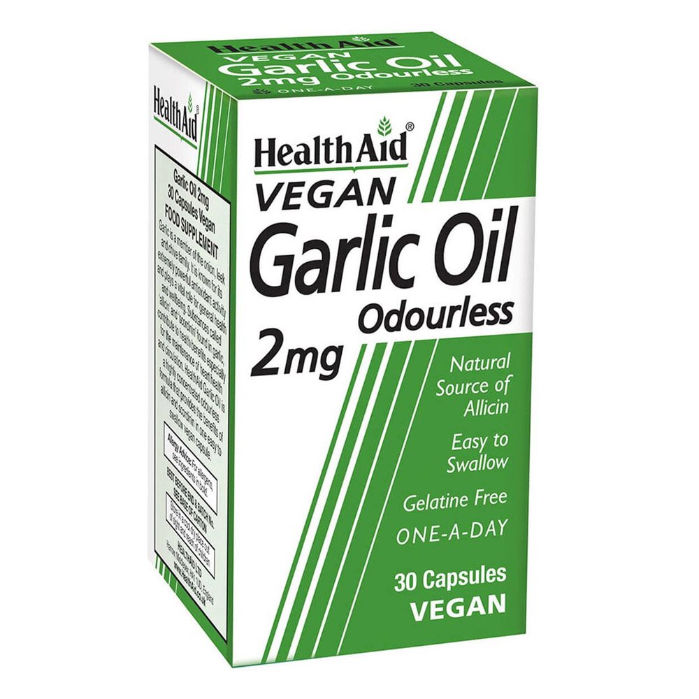 Health Aid Garlic Oil 2mg Έλαιο Σκόρδου για Ενίσχυση Ανοσοποιητικού, Καρδιά & Χοληστερίνη, 30caps