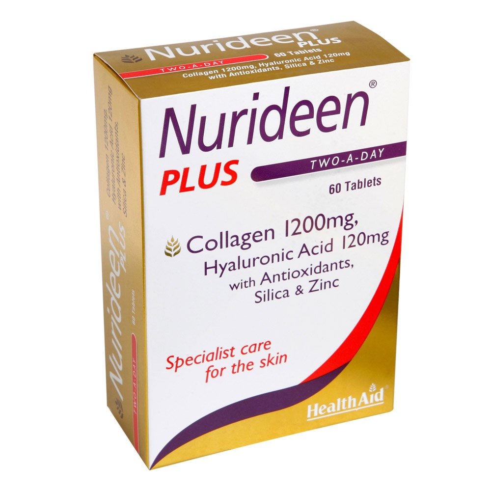 Health Aid Nurideen Plus Θαλάσσιο Κολλαγόνο με Υαλουρονικό Οξύ & Βιταμίνες για την Υγεία του Δέρματος, 60tabs
