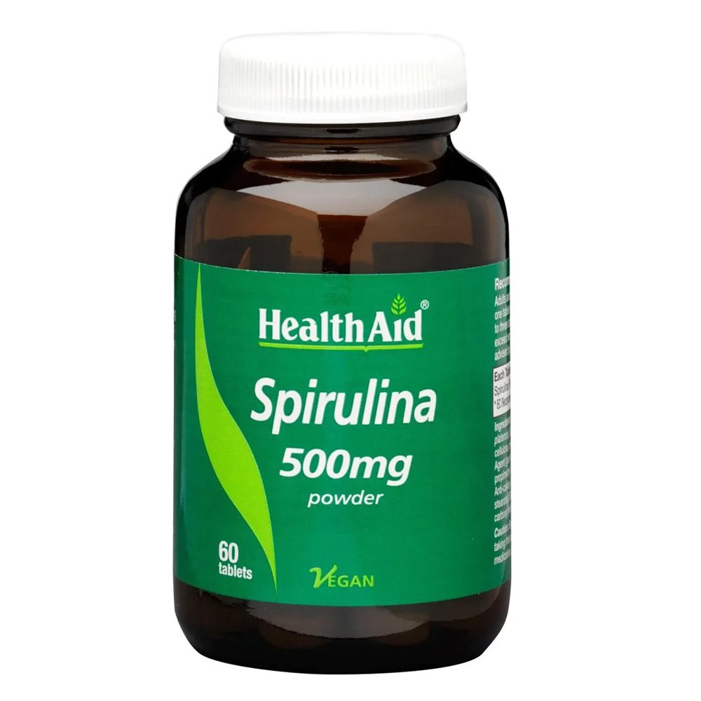 Health Aid Spirulina 500mg Συμπλήρωμα Διατροφής Σπιρουλίνα για Πλήρη Κάλυψη σε Θρεπτικά Συστατικά, 60tabs 