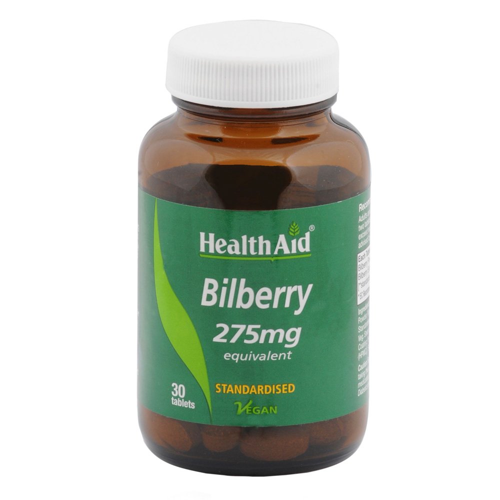 Health Aid Bilberry 275mg Συμπλήρωμα Δατροφής με Τιτλοδοτημένο Εκχύλισμα Μύρτιλου Ιδανικό για την Όραση, 30tabs
