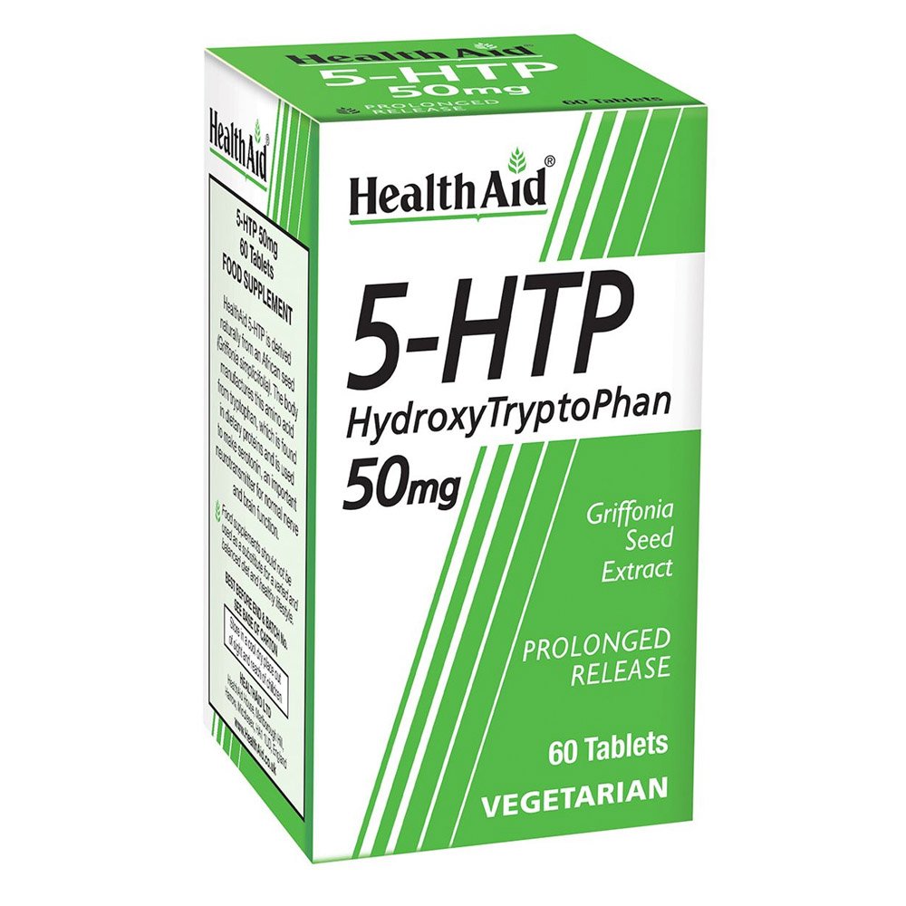 Health Aid TryptoPhan 5-HTP Grifonia Συμπλήρωμα Διατροφής για τη Ρύθμιση της Σεροτονίνης & της Καλής Διάθεσης, 60 tabs