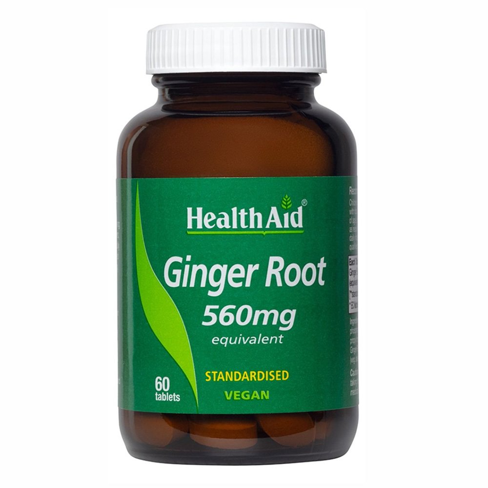 Health Aid Ginger Root 560mg Συμπλήρωμα Διατροφής με Εκχύλισμα Πιπερόριζας για την Υγεία του Γαστρεντερικού Συστήματος, 60 tabs