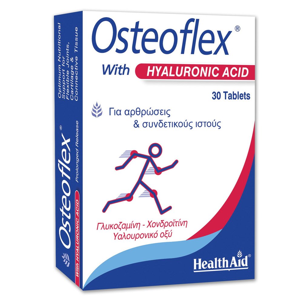 Health Aid Osteoflex Hyaluronic Συμπλήρωμα Διατροφής με Υαλουρονικό Οξύ για Οστεοαρθρίτιδα & Υγιή Συνδετικό Ιστό, 30tabs