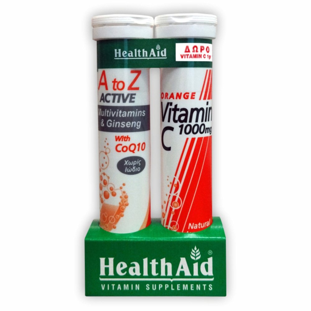 Health Aid Α to Ζ Active & Vitamin C Orange 1000mg 2x20eff.tabs (1+1 Δώρο)