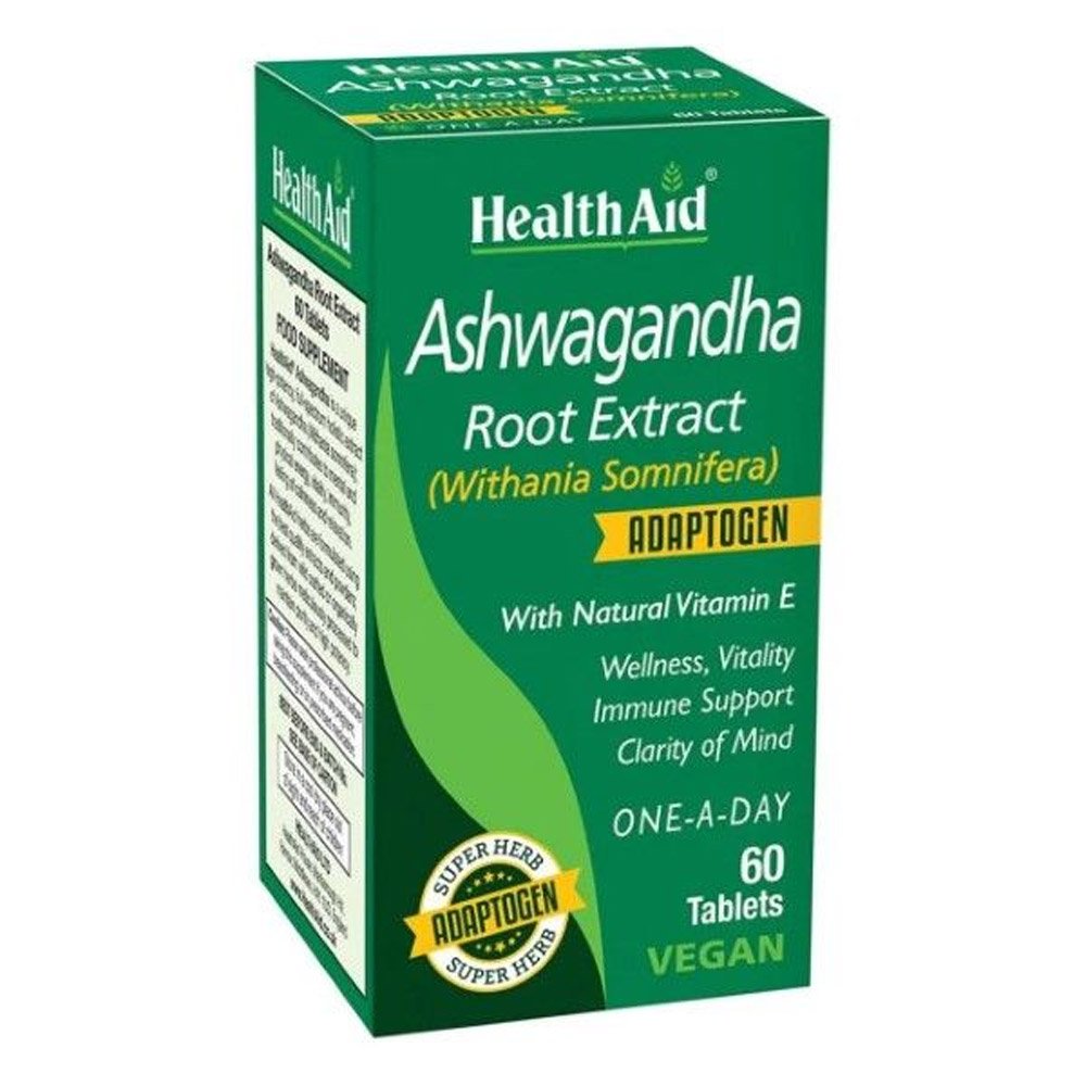 Health Aid Ashwagandha Root Extract για Ηρεμία, Ενέργεια & Υποστήριξη του Ανοσοποιητικού, 60tabs
