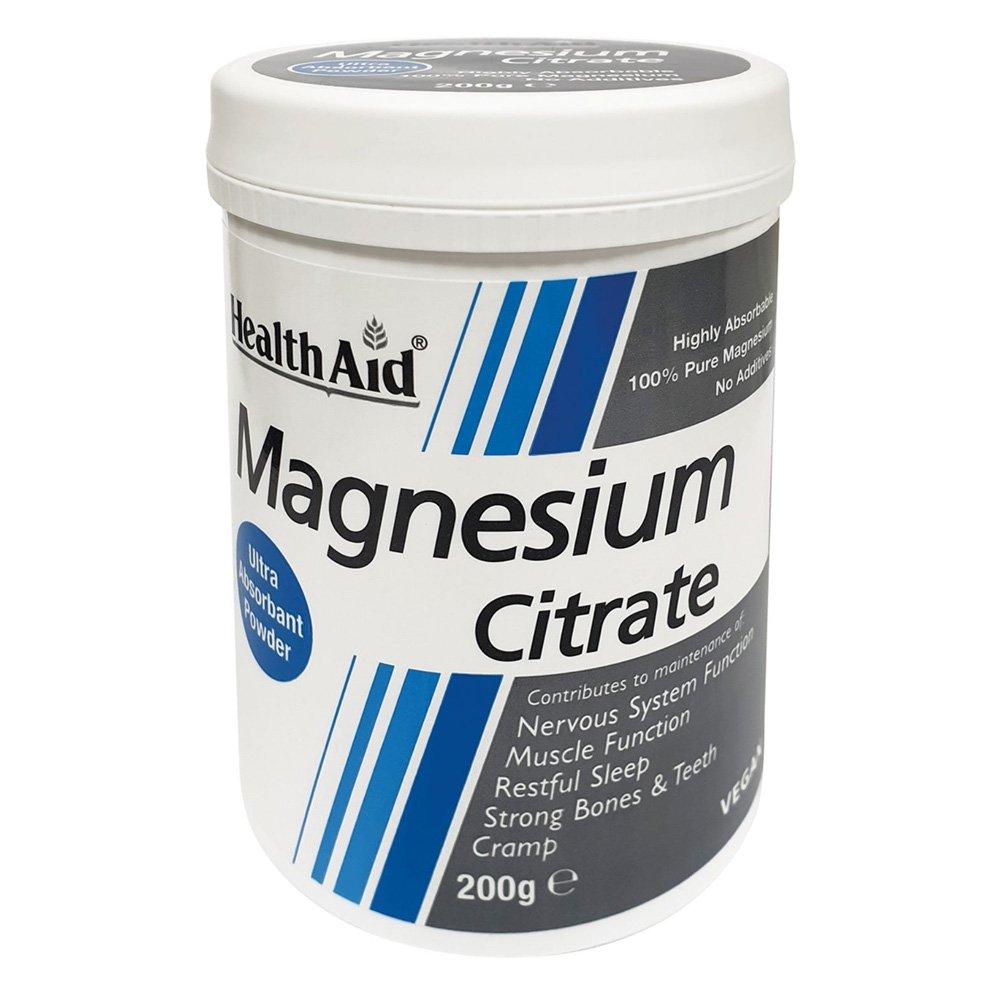 Health Aid Magnesium Citrate Συμπλήρωμα Διατροφής με Μαγνήσιο σε Μορφή Σκόνης, 200gr