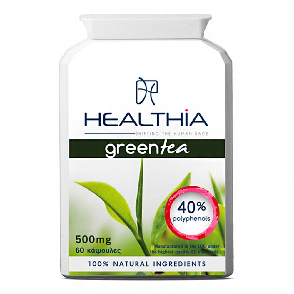 Healthia Green Tea Extract Συμπλήρωμα Διατροφής Με Πράσινο Τσάι Σε Κάψουλες 500mg, 60 Κάψουλες 