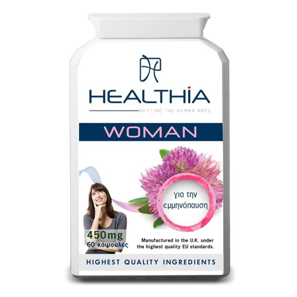 Healthia Woman 450mg Συμπλήρωμα Διατροφής για τα Συμπτώματα της Εμμηνόπαυσης, 60 caps