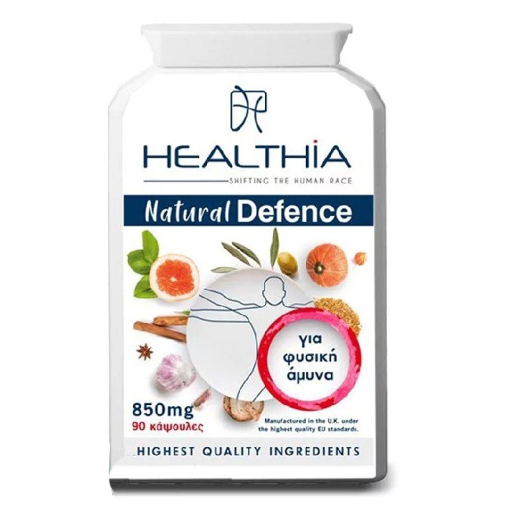 Healthia Natural Defence 850mg Συμπλήρωμα Διατροφής Για Την Ενίσχυση Του Ανοσοποιητικού, 90caps