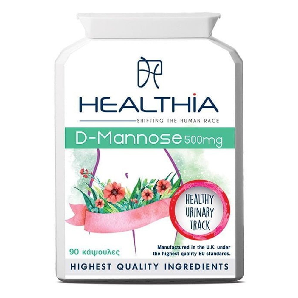 Healthia D-Mannose 500mg Συμπλήρωμα Διατροφής για Προστασία του Ουροποιητικού Συστήματος, 90 Κάψουλες