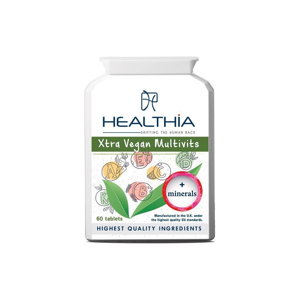Healthia Xtra Vegan Multivits Συμπλήρωμα Διατροφής Πολυβιταμινών για Τόνωση του Ανοσοποιητικού για Χορτοφάγους, 60caps