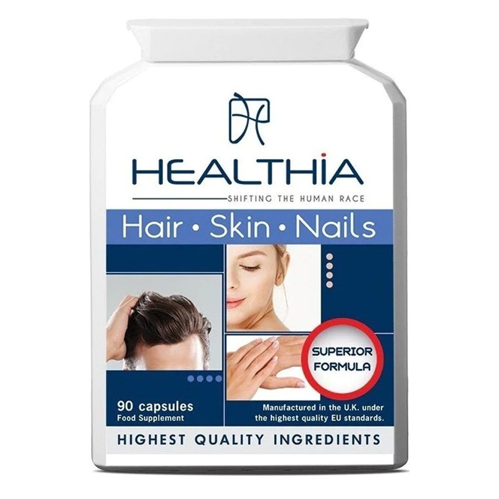 Healthia Hair Skin Nails Συμπλήρωμα Διατροφής για την Τριχόπτωση, 90 caps