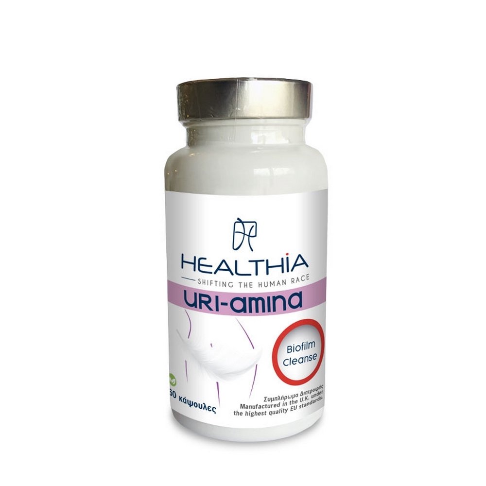 Healthia Uri-Amina Συμπλήρωμα για Άμεση & Αποτελεσματική Προστασία από Λοιμώξεις του Ουροποιητικού, 60caps