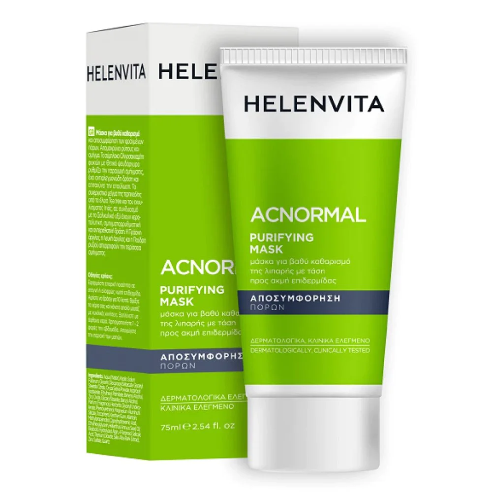 Helenvita ACNormal Purifying Facial Mask Μάσκα για τον Βαθύ Καθαρισμό της Λιπαρής, με Τάση προς Ακμή Επιδερμίδας, 75ml Helenvita ACNormal Purifying Facial Mask Μάσκα για τον Βαθύ Καθαρισμό της Λιπαρής, με Τάση προς Ακμή Επιδερμίδας, 75ml