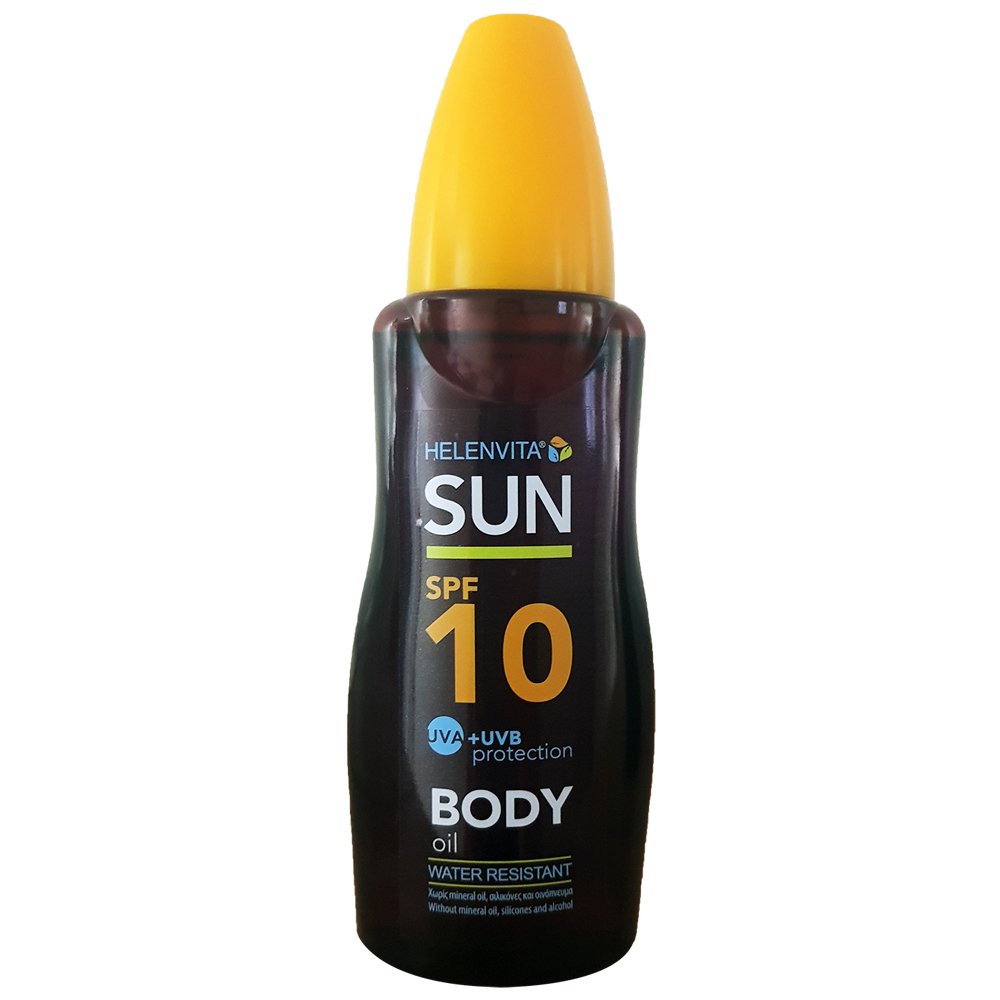 Helenvita Sun Body Oil Αδιάβροχο Αντηλιακό Λάδι SPF10, 200ml