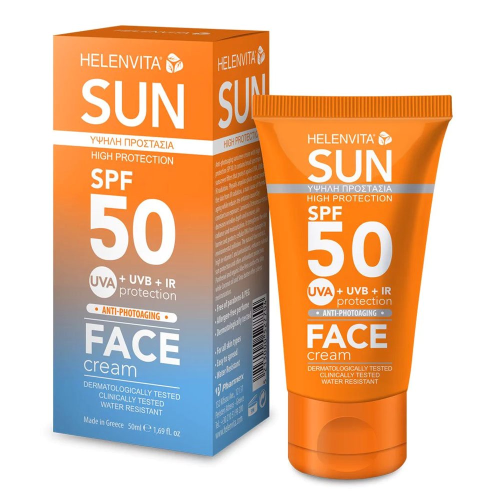 Helenvita Sun Face Cream Αδιάβροχη Κρέμα Προσώπου SPF50, 50ml