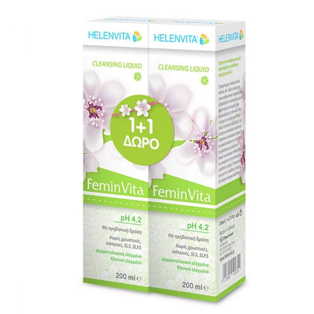 Helenvita Promo 1+1 FeminVita Υγρό Καθαρισμού για την Ευαίσθητη Περιοχή, 2 x 200ml