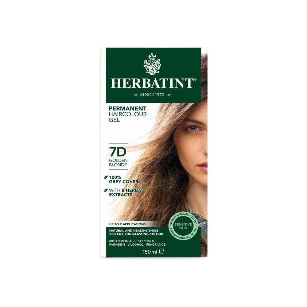 Herbatint Φυτική Βαφή Μαλλιών 7D, Ξανθό Χρυσαφί, Golden Blonde, 150ml