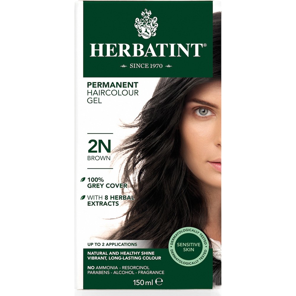 Herbatint Φυτική Βαφή Μαλλιών Permanent Haircolor Gel 2N Μαύρο Καστανό, 150ml