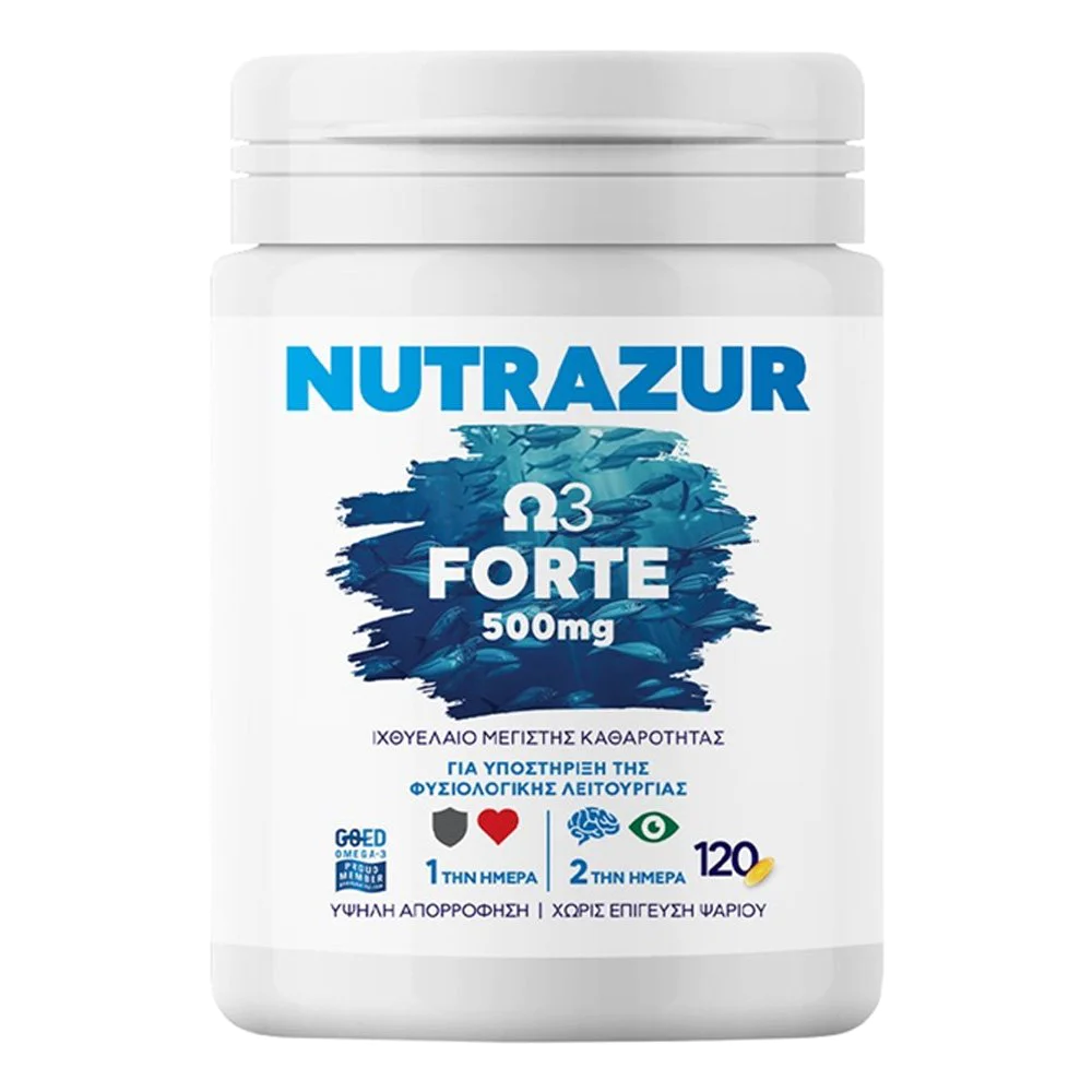 Nutrazur Ω3 Forte Ιχθυέλαιο 500mg, 120 κάψουλες Nutrazur Ω3 Forte Ιχθυέλαιο 500mg, 120 κάψουλες