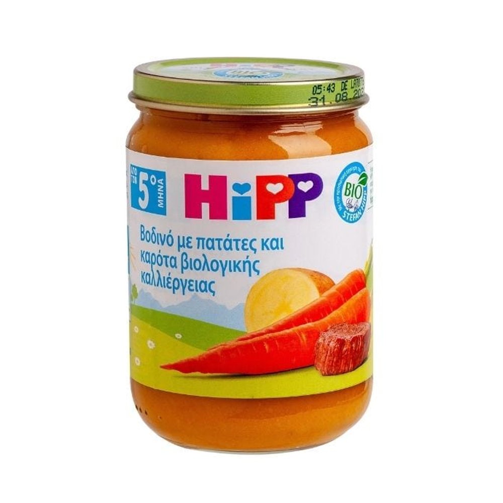 Hipp Βρεφικό Γεύμα Βοδινό με Πατάτες & Καρότα, 190gr